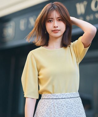 ANY SIS 【洗える】コクーンスリーブ ニット イエロー