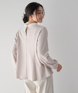 YECCA VECCA 2wayレース襟ブラウス Gray Beige