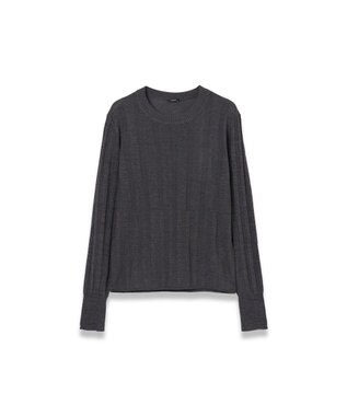 JOSEPH 【WEB&OUTLET限定・洗える】テクスチャードレーヨン　ラウンドネックニット Slate