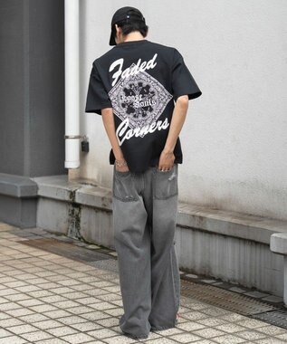 WEGO ペイズリーグラフィックBIG　T（SS） ブラック