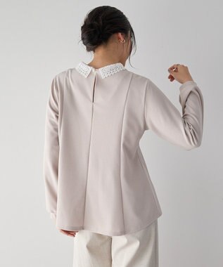 YECCA VECCA 2wayレース襟ブラウス Gray Beige
