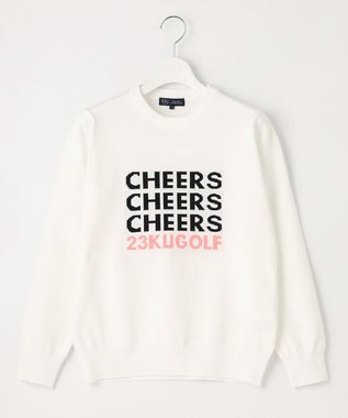 23区GOLF 軽量さが自慢！【WOMEN】ＣＨＥＥＲＳ ロゴニット ホワイト系