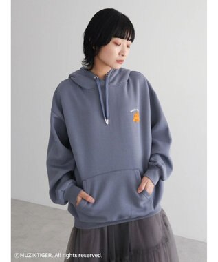 Green Parks ムジークタイガー／裏起毛刺しゅうフーディー Blue Gray