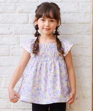 ANY KIDS 花柄 ブラウス オフホワイト系花柄