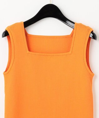 GRACE CONTINENTAL リブニットスクエアトップ オレンジ