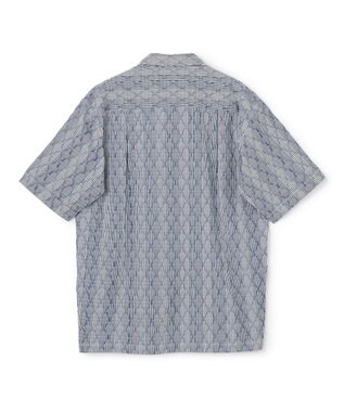 JOSEPH HOMME 【新柄】ストライプジャガードストレッチ 　レギュラーカラー半袖シャツ ネイビー系1
