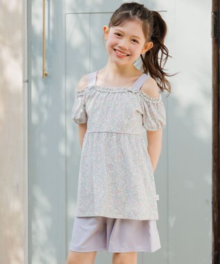 組曲 KIDS 【SS-Lサイズ】 ボタニカルフラワースイムウェア(セパレート) ラベンダー