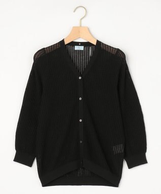 組曲 【先行予約・WEB限定】レーシーニット レース襟付き カーディガン ブラック系