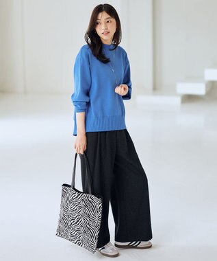 ANY L 【ウエストゴム】ライトツイードパンツ チャコール