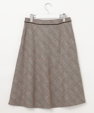 J.PRESS LADIES クラシカル グレンチェック フレアー スカート ダークブラウン系3