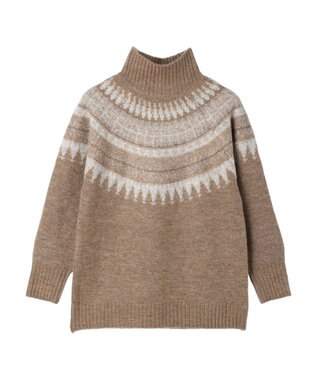 Green Parks 求心柄ニットプルオーバー Brown