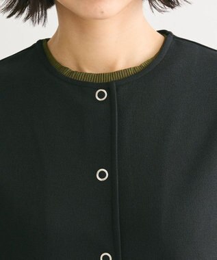 Green Parks カットジョーゼットペプラムベスト Black