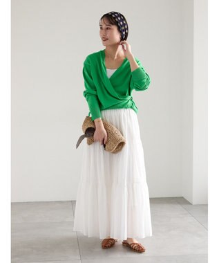 Te chichi 【雑誌掲載アイテム】2WAYカシュクールVネックカーディガン《2026 spring catalog item》 グリーン