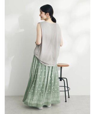 CRAFT STANDARD BOUTIQUE 肩タックノースリーブプルオーバー Gray Beige