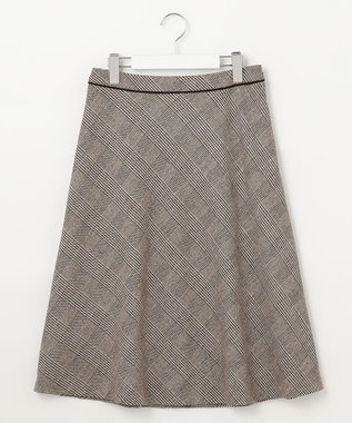 J.PRESS LADIES クラシカル グレンチェック フレアー スカート ダークブラウン系3