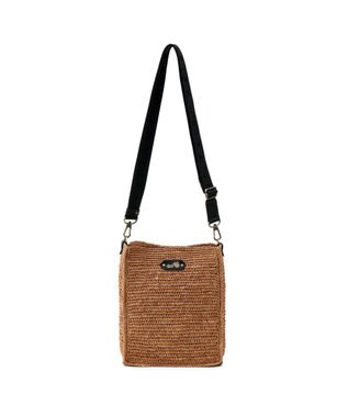 IBIZA ラフィア　ショルダーバッグ 濃茶