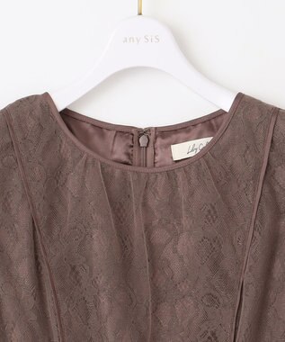 ANY SIS 【Lily calin】シアーレースクラシック ドレス モカ