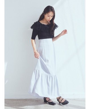 earth music&ecology デコルテチュールニットプルオーバー Black