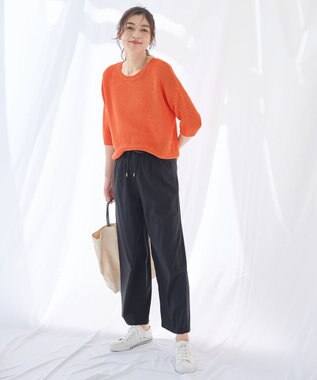 ANY 【洗濯機可/アンチピリング】ギマハーフスリーブニット オレンジ