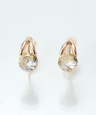  【金属アレルギー対応】【痛くないシリーズ】ルーセントビジューライトフィットイヤリング　ローズゴールド