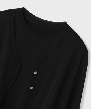 GRACE CONTINENTAL レイヤードニットトップ ブラック