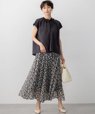 23区 【WEB&一部店舗限定】ライトタンブラー ギャザー フリル ブラウス グレー系