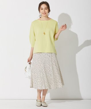 自由区 【洗える】スモールペタルプリント マーメイドスカート ライトグレー系5