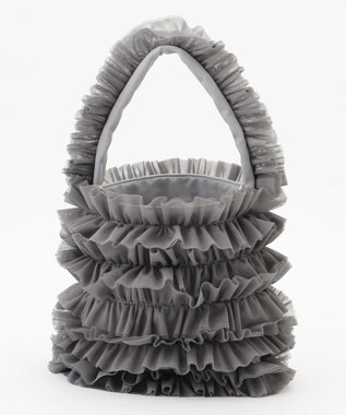 LA BAGAGERIE 【MONICA】チュールフリル2WAYバッグ グレー