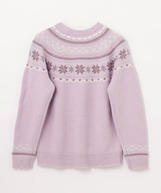 ANY KIDS ノルディック柄 ニット ラベンダー系