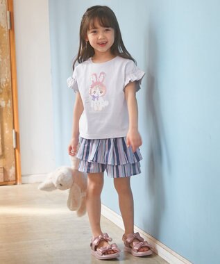 ANY KIDS 柄キュロット ネイビーストライプ