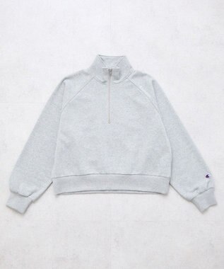 earth music&ecology チャンピオン　ｅｍａｅハーフジップ裏毛プルオーハ Gray Mixture