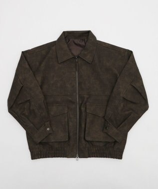 WEGO 【25年秋冬新作/ユニセックス着用ITEM/SMLサイズ展開】PUダブルZIPフライトブルゾン ブラウンその他