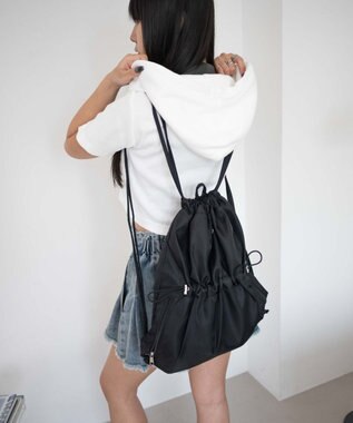 WEGO ドロストデザインナップサック ブラックその他