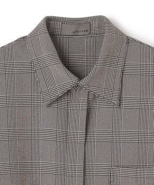 uncrave ウォッシャブルウールライクツイル2 ドルマンシャツ ブラックチェック