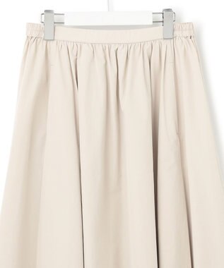 23区 L 【洗える】ハイカウントライトタフタ ギャザースカート ベージュ系