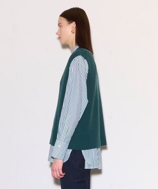JOSEPH ポプリンシャツ×ニットベスト Dark Teal