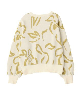 YECCA VECCA アート柄ふくれジャガードニット Ivory