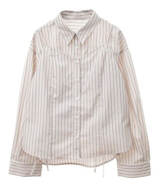 earth music&ecology Ｓｅｔ２点　ドロストショートシャツ＋キャミブラウス Beige