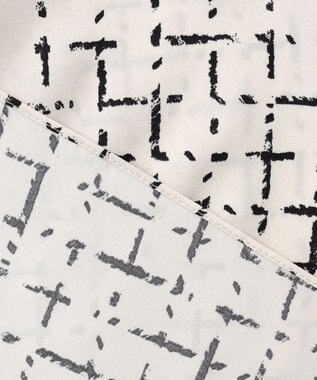 自由区 L 【セットアップ対応・洗える】スクラッチチェックプリント ブラウス ベージュ系5