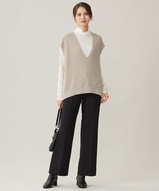 自由区 【WEB限定カラーあり・撥水加工・洗える】TRギャバストレート パンツ [WEB限定]ブラック