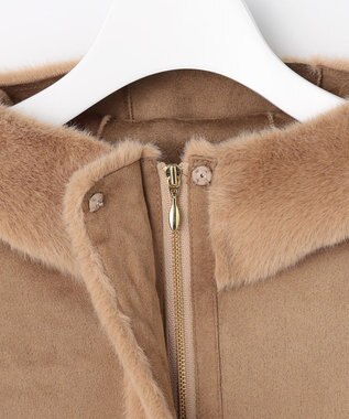 ANY SIS Luxuryフェイクムートン コート キャメル