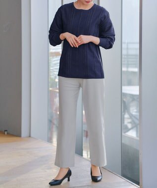 Tiaclasse 日本製エアシルキーワイドパンツ グレー