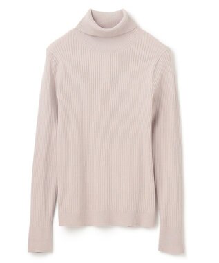 UNFILO 【吸湿発熱】リブ タートルネック ニット グレージュ