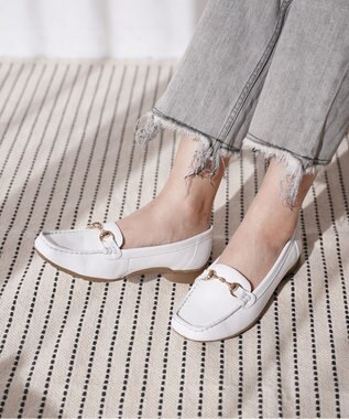 Pointer 本革ビットローファードライビングシューズ ホワイト