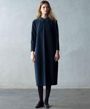 23区 S 【R(アール)】ダブルクロス レース襟 ワンピース ネイビー系