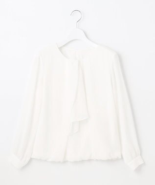 自由区 【XSサイズ～/洗える】ロイヤルシフォン デザインブラウス アイボリー系