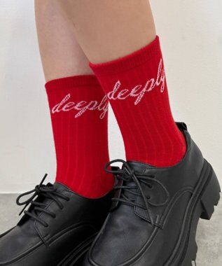 WEGO メッセージロゴソックス レッド