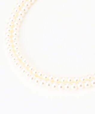 ANY 【ブローチ付】2連フェイクパール ネックレス ゴールド系