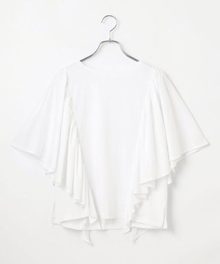 #Newans 【乾燥機可能/接触冷感】ラッフルフリルカットソー ホワイト