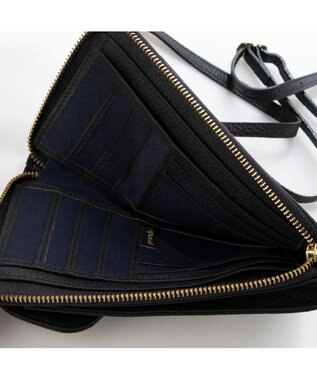 UNBILLION ペルケ perche / 牛革シュリンクタイプモバイルウォレットショルダー　旧8660 ブラック